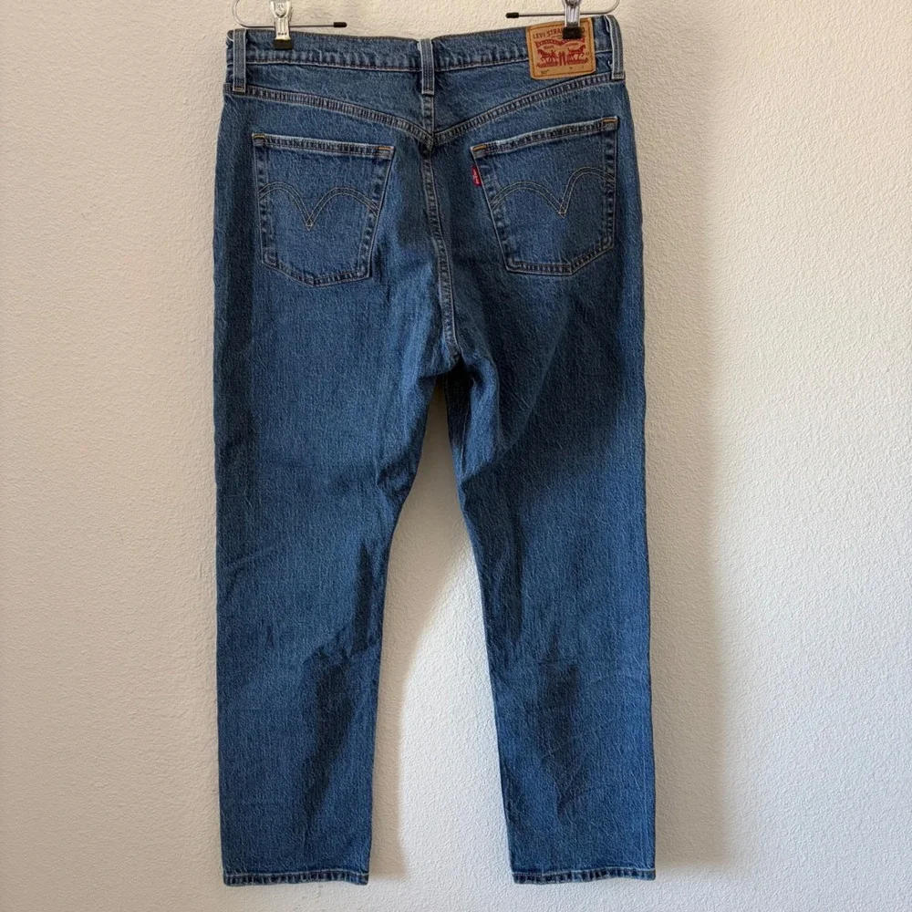 Levi's 501 Org Fit Jeans Mens Medium Blue Straight Leg Button Fly Denim W32 L29 - Picture 7 of 9